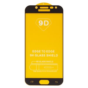 Защитное стекло для Samsung J530 Galaxy J5 2017 , совместимо с чехлом, Full Glue, без упаковки , черный
