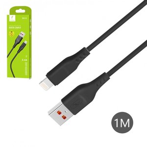 USB кабель SkyDolphin S61L, USB тип A, Lightning, 100 см, 2,4 А, чорний