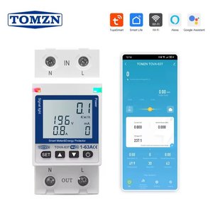 Умный счетчик TOMZN TOVA 63T, 1P+N, с WiFi, 220 В, 1 63А, с подсветкой